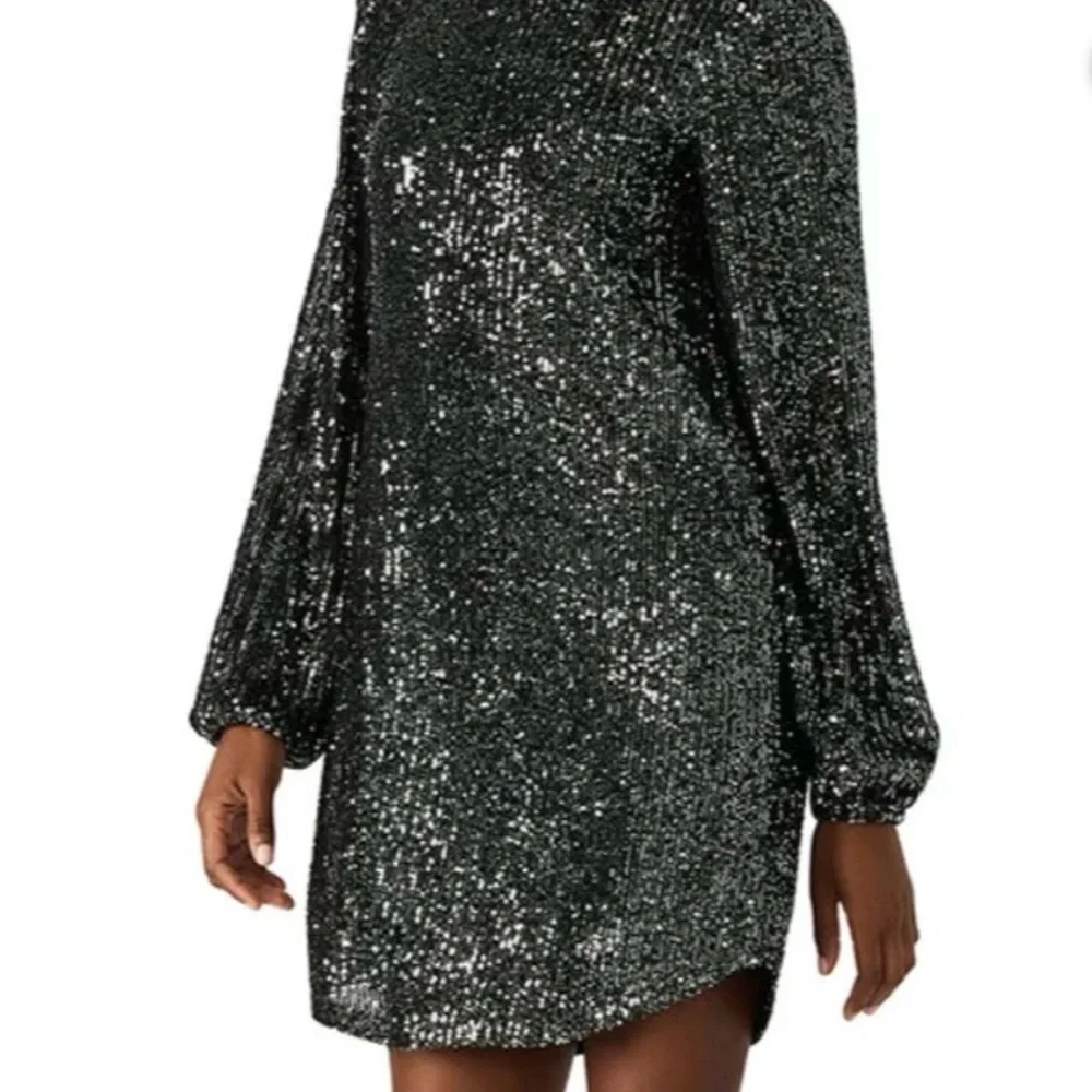 Steve Madden Women’s Sequin Cocktail Mini Dress - Silver & Black - Small NWT - Picture 4 of 12